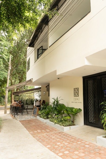 Breakfast served on the café terrace at 574 Boutique Hotel